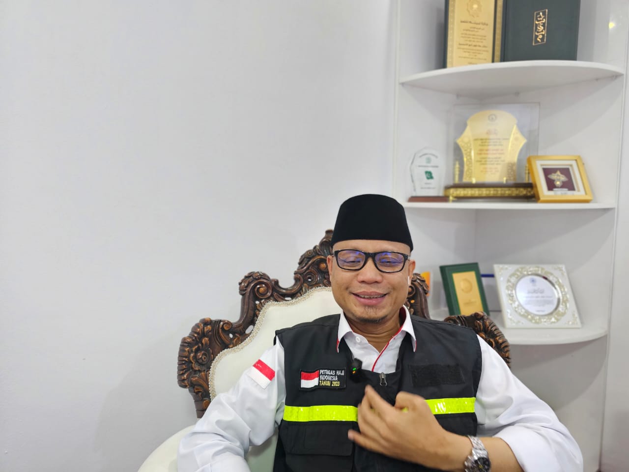 Ketua PPIH Arab Saudi Subhan Cholid di Makkah saat memberikan laporannya, Rabu (21/6/2023).