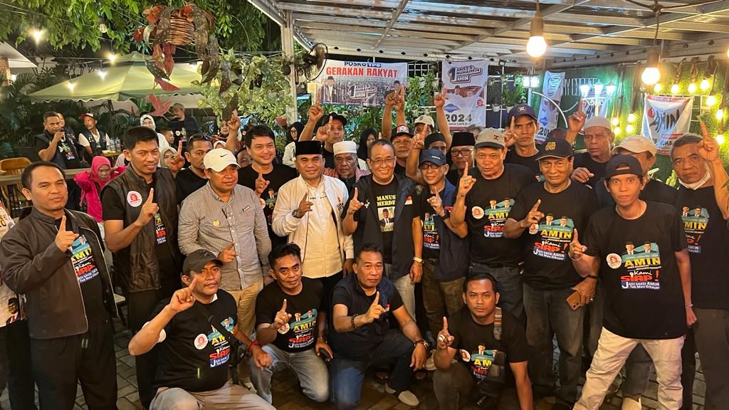 Relawan Simpul Masyarakat Pilihan Anies (Simpanies) kembali menggelar konsolidasi di Wilayah Kecamatan Tanjung Priok, Jakarta Utara, Sabtu (6/1/2024) kemarin. Konsolidasi digelar untuk memperkuat kerja-kerja pemenangan AMIN.