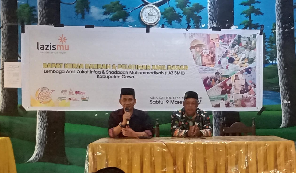 Lembaga Amil Zakat Infaq dan Sedekah (Lazismu) Muhammadiyah Kabupaten Gowa menggelar rapat kerja & pelatihan amil dasar di Aula Kantor Desa Maccinibaji Gowa, Sabtu (9/3/2024).