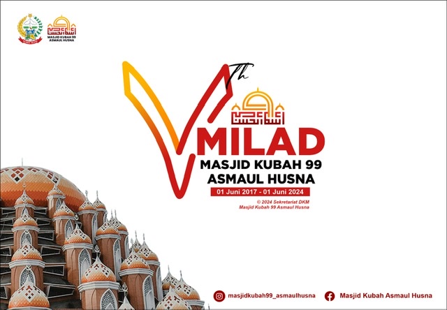 Milad Ke-VII berdirinya Masjid Kubah 99 Asmaul Husna Makassar Sulsel.