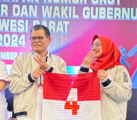 Pasangan Prof Husain Syam-Enny Anggraeni mendapatkan nomor urut empat pada Pilgub Sulbar 2024.