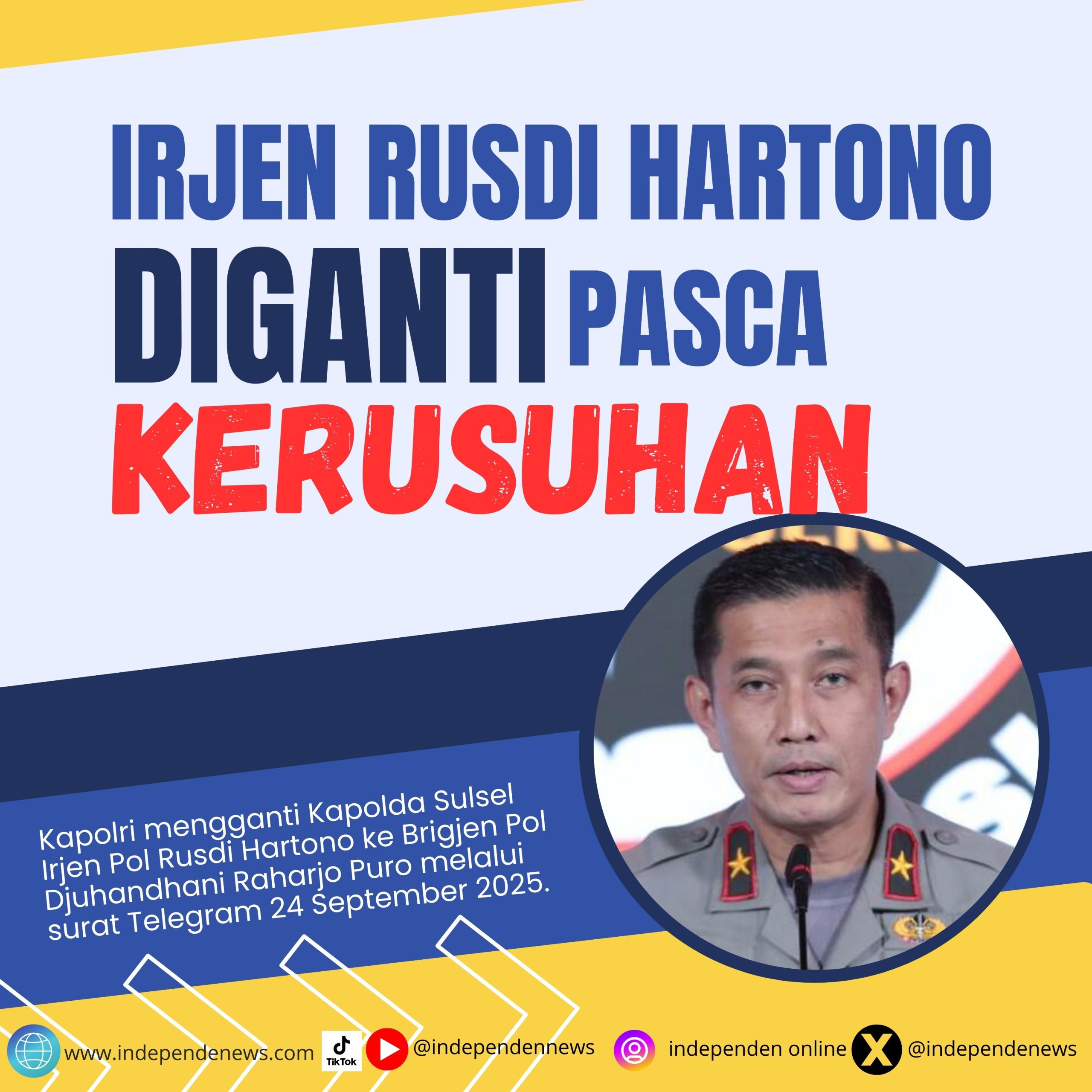 Kapolda Sulsel Dimutasi