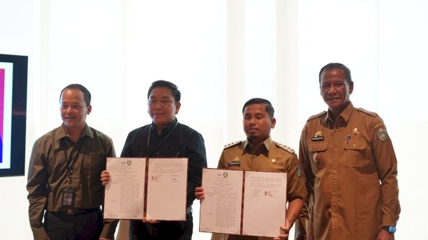 Wali Kota Parepare, Tasming Hamid, menandatangani nota kesepahaman (MoU) dengan Pimpinan Bank Tabungan Negara (BTN) di Makassar, Senin (14/07/2025).