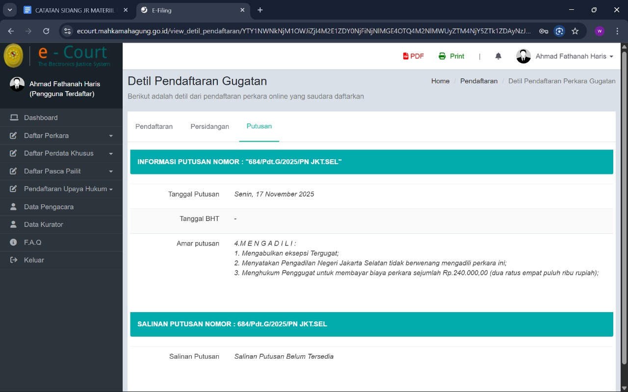 Koordinator Koalisi Advokasi Jurnalis (KAJ) Sulsel, Muhammad Idris, mengapresiasi putusan Pengadilan Negeri Jakarta Selatan yang mengabulkan eksepsi Tempo dalam perkara gugatan perdata Menteri Pertanian Amran Sulaiman.
