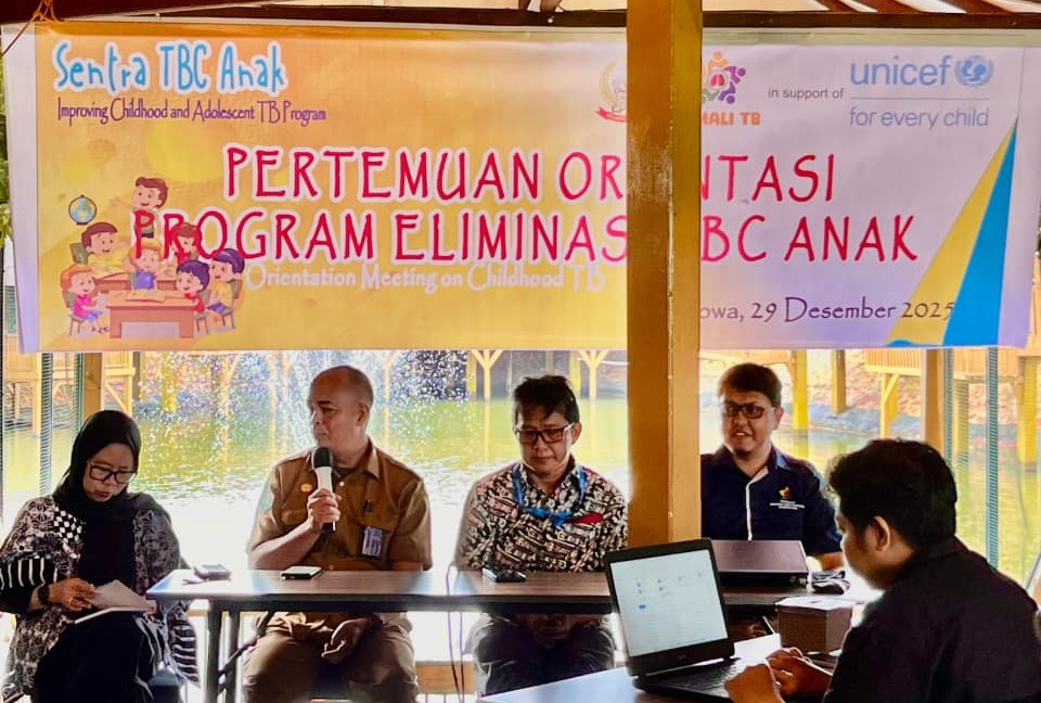 Kabupaten Gowa menjadi tuan rumah untuk pertemuan orientasi program eliminasi TBC anak yang digelar pada hari Senin, 29 Desember 2025, di Dewi Sri, Gowa.