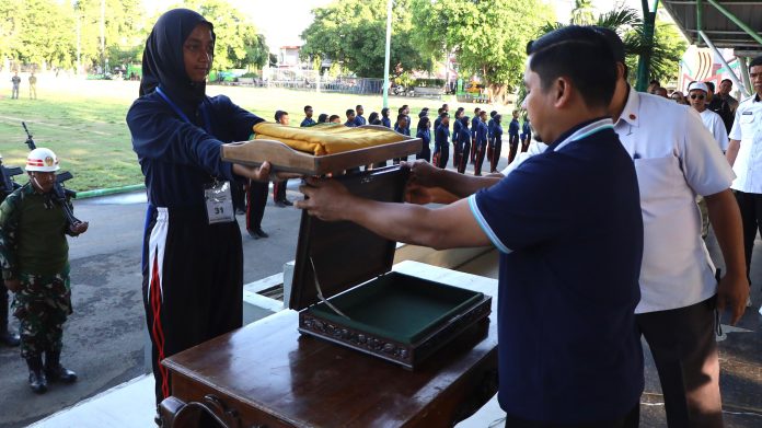 Wali Kota Parepare, Tasming Hamid, menghadiri gladi persiapan peringatan Hari Ulang Tahun (HUT) ke-80 Kemerdekaan Republik Indonesia di Lapangan Andi Makassau, Rabu (13/8/2025) sore.