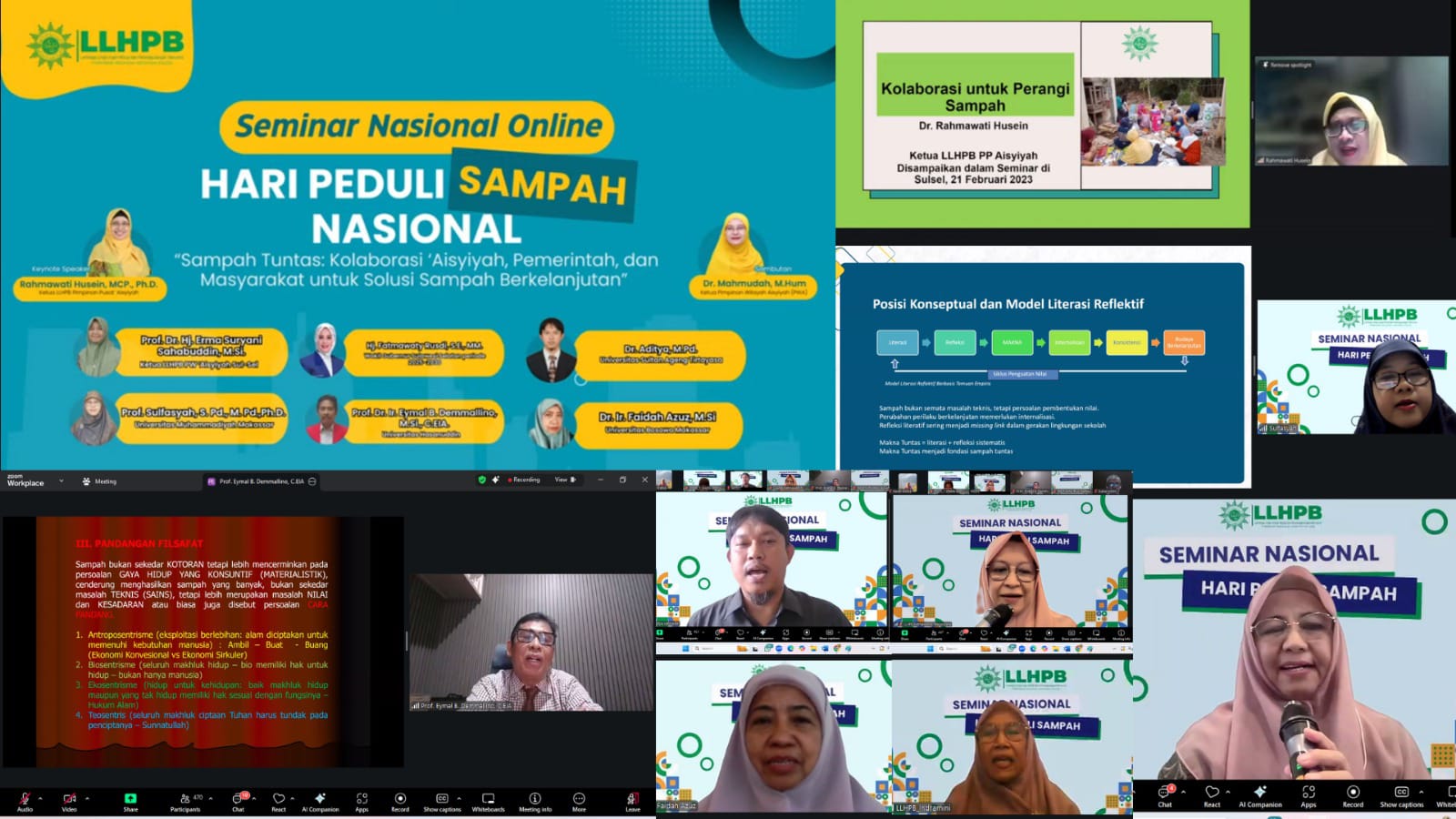 Pimpinan Wilayah ‘Aisyiyah Sulawesi Selatan melalui Lembaga Lingkungan Hidup dan Penanggulangan Bencana (LLHPB) menyelenggarakan Seminar Nasional secara daring bertema “Sampah Tuntas: Kolaborasi ‘Aisyiyah, Pemerintah, dan Masyarakat untuk Solusi Sampah Berkelanjutan”, Sabtu (21/2/2026).