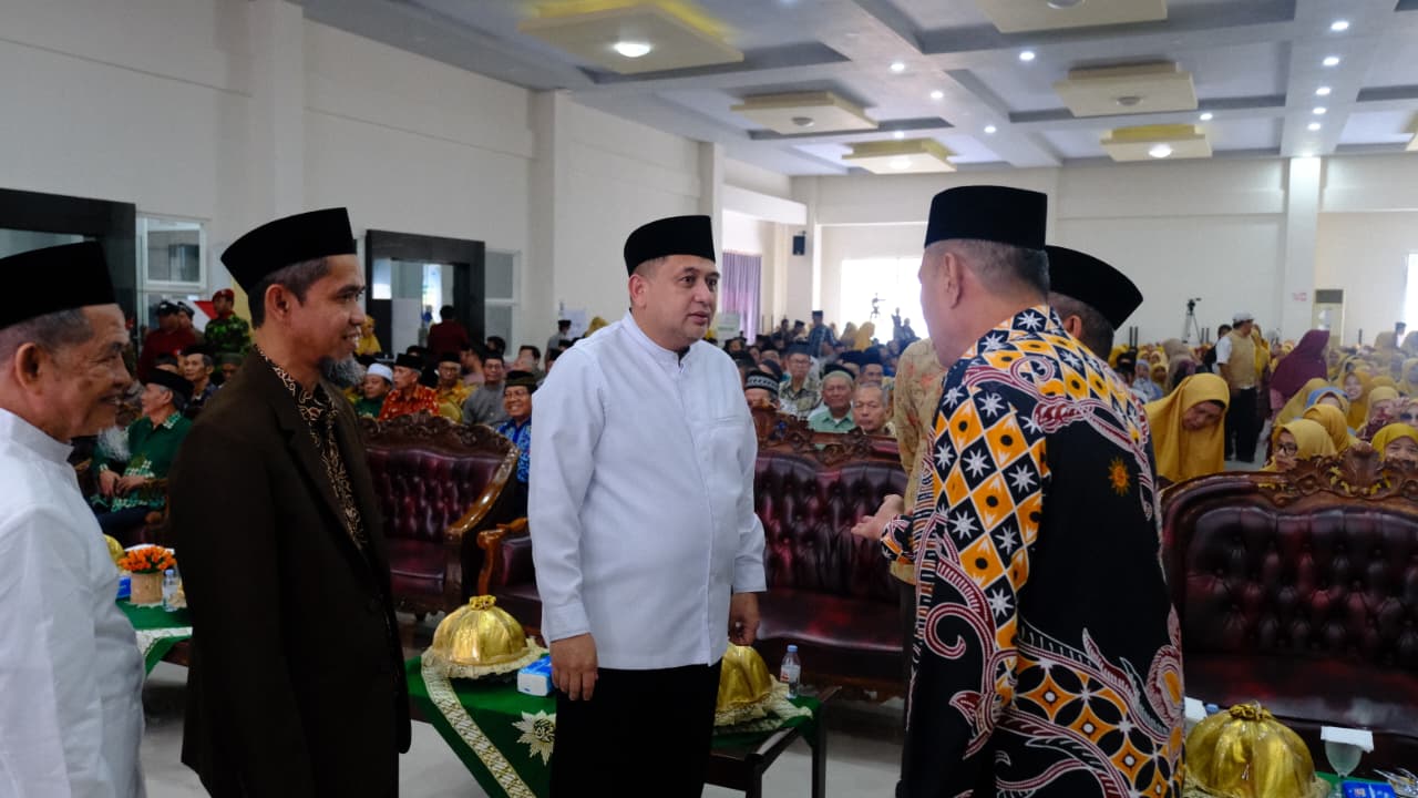 Wali Kota Makassar Munafri Arifuddin saat menghadiri Syawalan Muhammadiyah Makassar 1447 H, Ahad (12/4/2026).