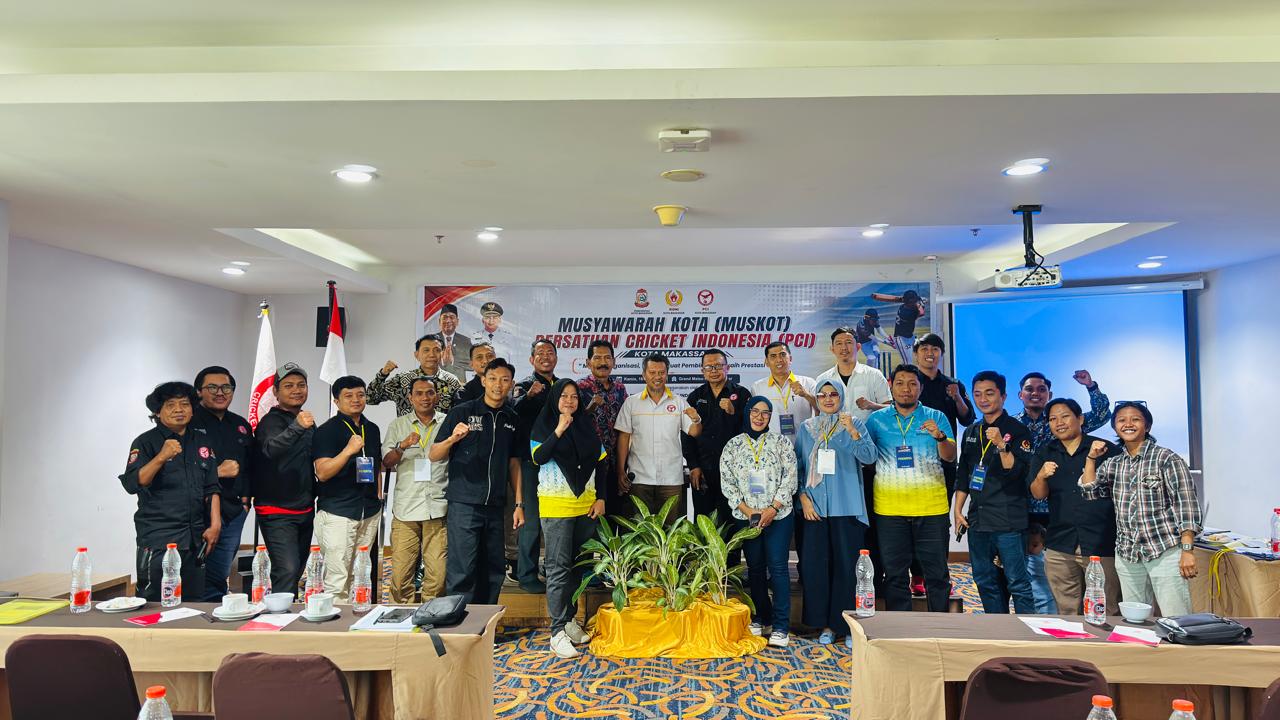 Musyawarah Kota (Muskot) Persatuan Cricket Indonesia (PCI) Kota Makassar berlangsung sukses di Hotel D'maleo Makassar, Kamis (16/7/2026).