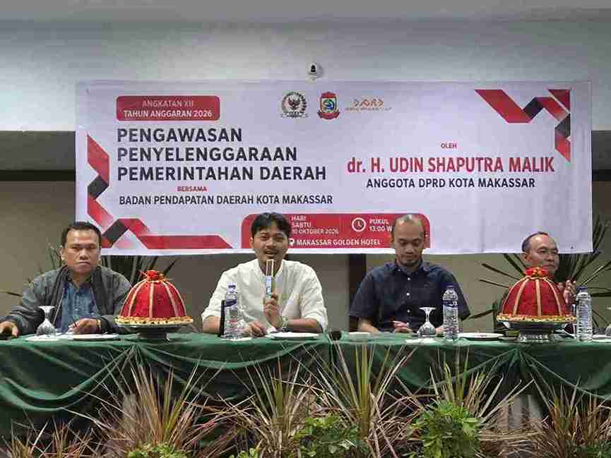 Anggota DPRD Kota Makassar, dr. H. Udin Saputra Malik, bersama Badan Pendapatan Daerah (Bapenda) Kota Makassar menggelar kegiatan Pengawasan Penyelenggaraan Pemerintahan Daerah Angkatan XII Tahun Anggaran 2026.