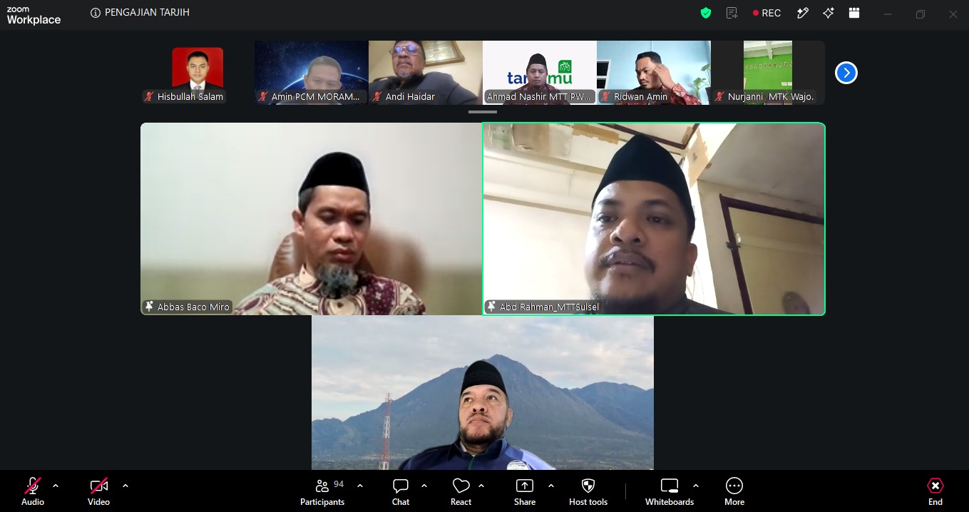 Majelis Tarjih dan Tajdid Pimpinan Wilayah Muhammadiyah (PWM) Sulawesi Selatan menggelar pengajian rutin secara virtual zoom, Sabtu, 10 Oktober 2026.