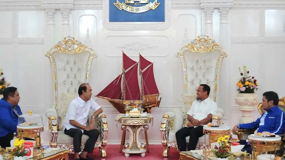 Jelang pelantikan, jajaran DPW PAN Sulsel bersilaturahmi dengan Gubernur Sulsel Andi Sudirman Sulaiman di Rumah Jabatan Gubernur Sulsel, Senin (5/10/2026).
